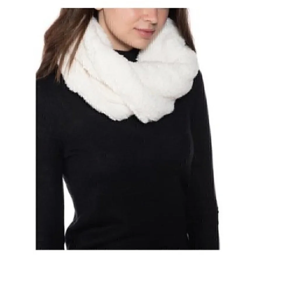 New Jenni Twisted Sherpa Cowl ivory women scarf